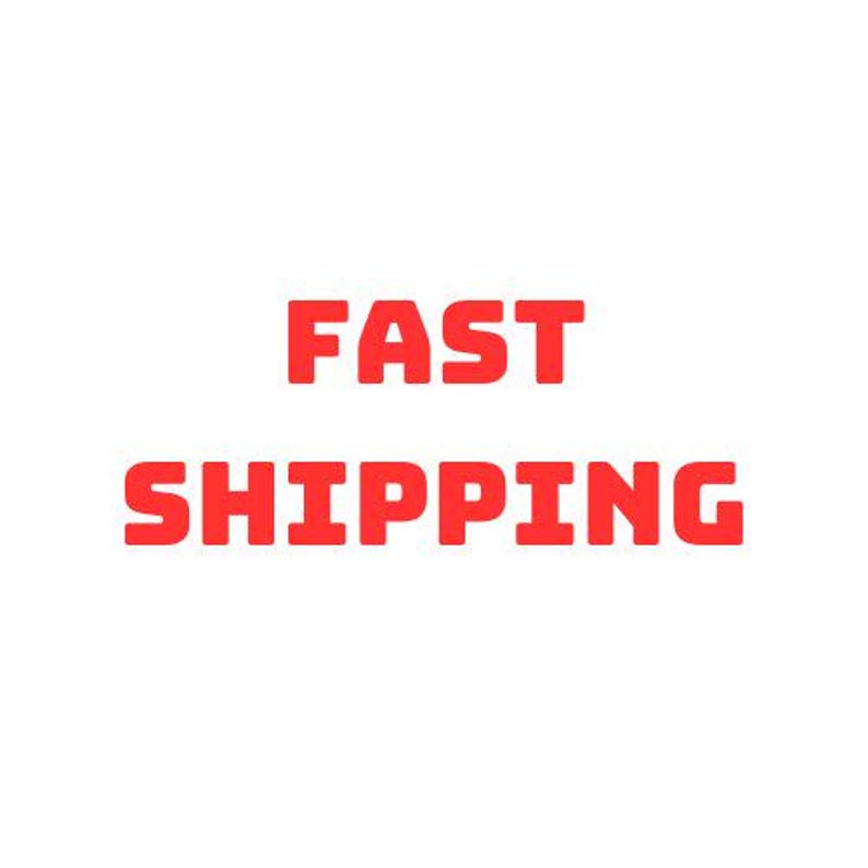 May include: Red text on a white background reads "FAST SHIPPING". The text is in a bold, sans-serif font. The image is a simple graphic, suitable for use in e-commerce or promotional materials.