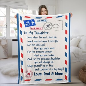To Our Daughter Blanket, Personalized Name Blanket, Letter Blanket, Family Throw Blanket, Blankets For Girl, Gift Blanket SKXM02