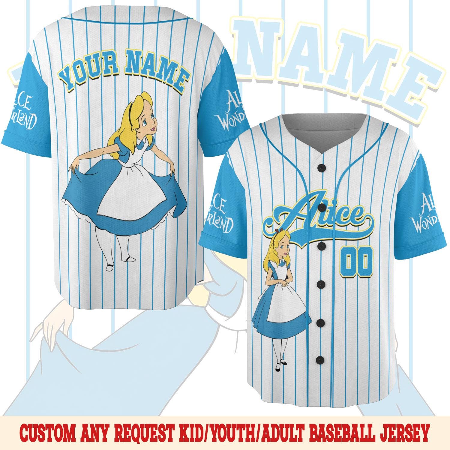 Discover Custom Disney Alice in Wonderland Crop Top Jersey, Womens Baseball Croptop Shirt