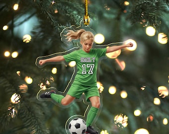 Personalized Soccer Girl Player Xmas Ornament, Sport Christmas Ornament 2025, Personalized Soccer Ornament, Soccer Ornament Decor UN5504