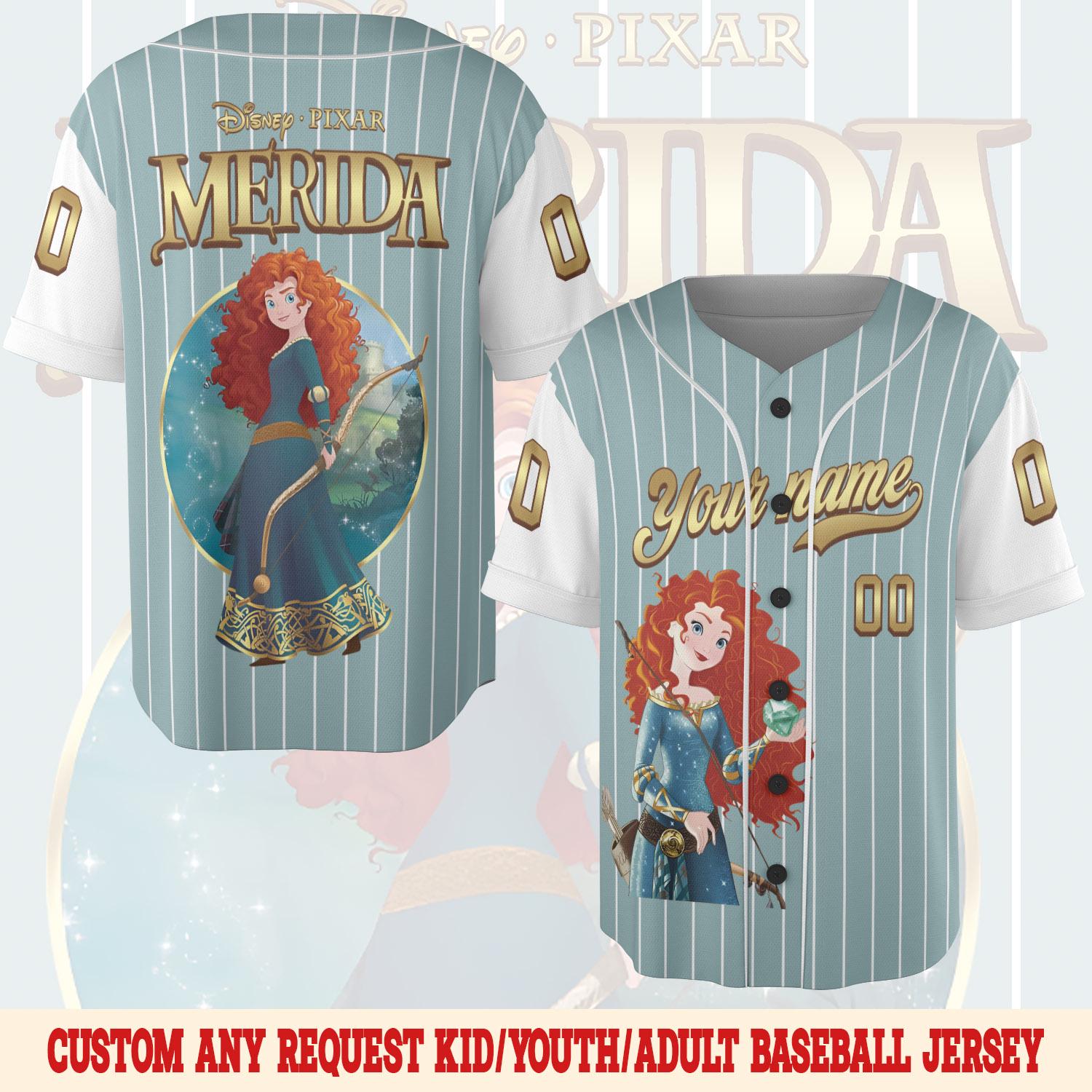 Discover Personalized Merida Brave Baseball Jersey, Custom Disney Princess Merida Baseball Shirt