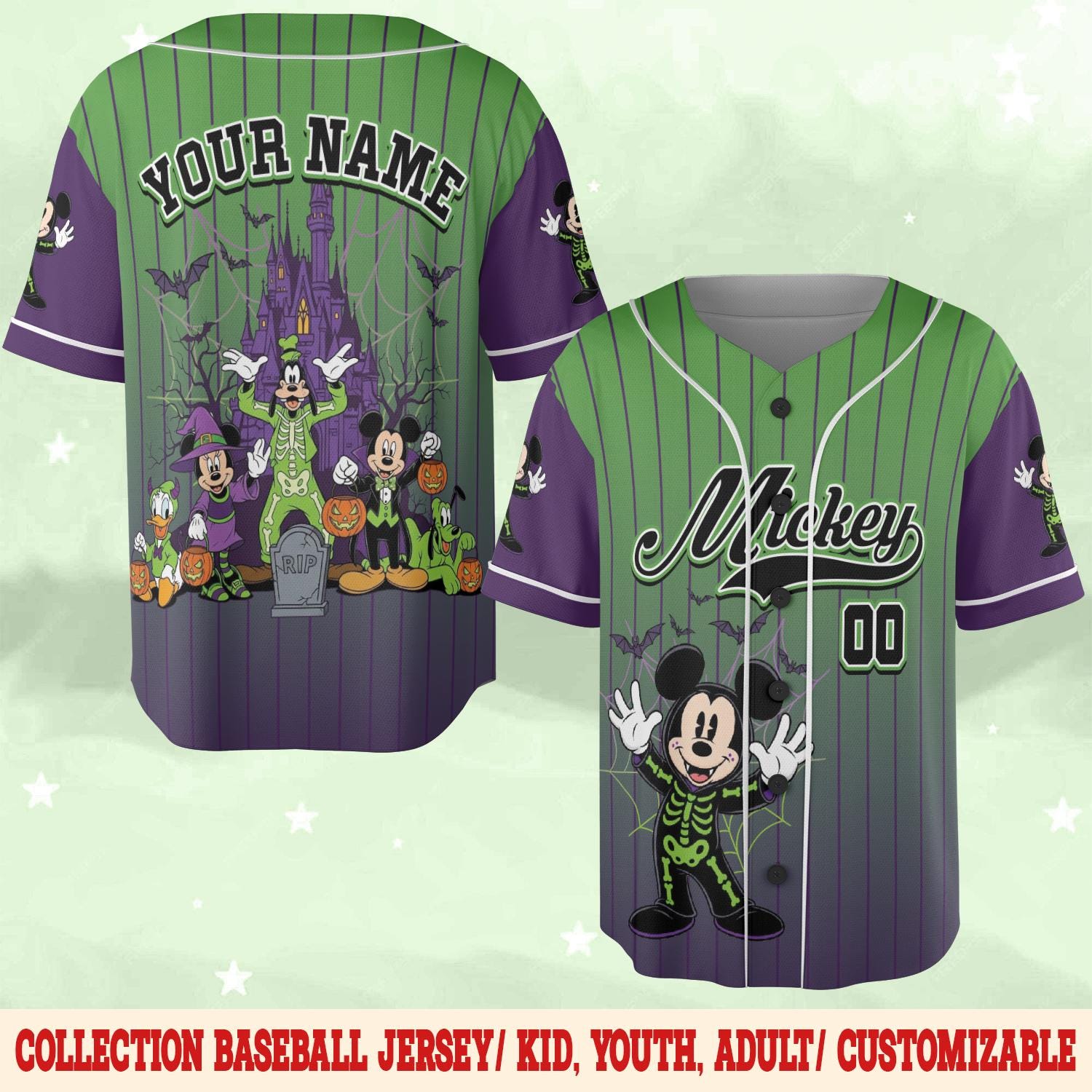Discover Personalized Disney Mickey And Friends Oogie Boogie Halloween Baseball Jersey