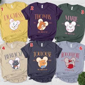 Vintage The Aristocats character tee, Marie Aristocats Shirt, Duchess Berlioz Toulouse, Family Matching Shirt, Disney World Shirt UNVG12