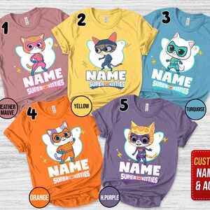 Superkitties Birthday Shirt/Super Kitties Birthday Family Shirts/Hero Kitties Shirt/Custom Birthday Shirt/Super Cat Birthday Tee OFYM08