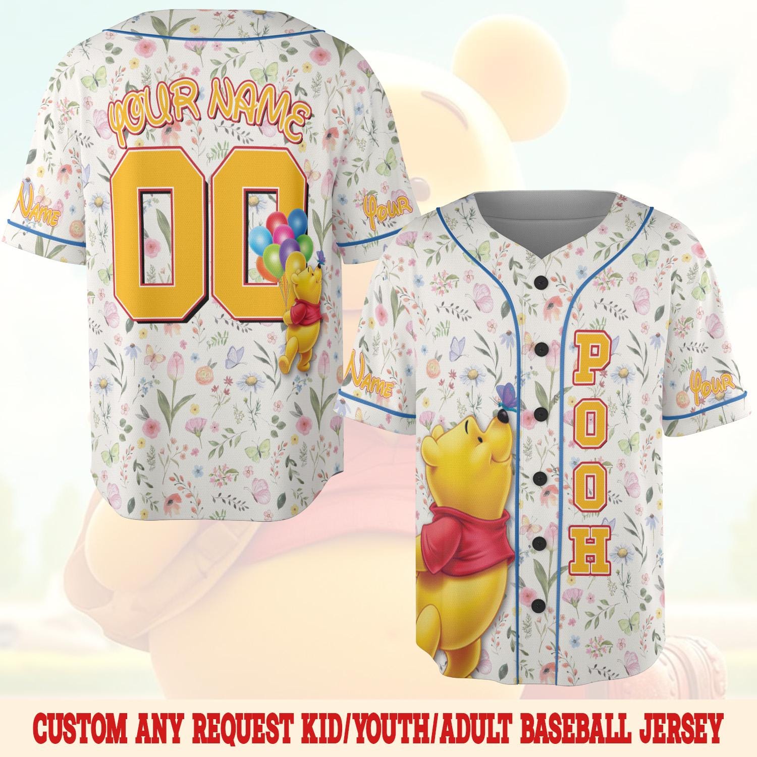 Discover Custom Disney Pooh Bear Baseball Jersey, Winnie The Pooh Shirt