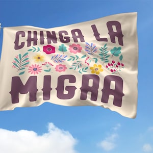 Chinga La Migra House Flag – Anti ICE Protest Flag, Pro Immigration Yard Sign, Political Activist Outdoor Banner Flag UNZF03