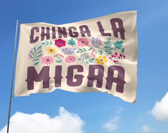 Chinga La Migra House Flag – Anti ICE Protest Flag, Pro Immigration Yard Sign, Political Activist Outdoor Banner Flag UNZF03