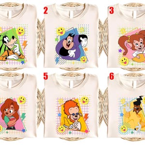Disney A Goofy Movie Characters Shirt, Retro 90s Goofy Max Goof Roxanne Youth Adult Baseball Team, Powerline Stand Out Tour Shirt UNYM09