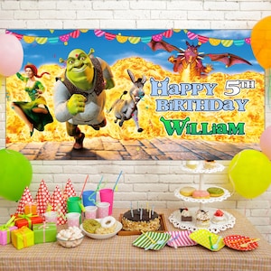 Shrek Birthday Party, Shrek Party Banner, Shrek Birthday Backdrop, Shrek Decorations, Shrek Birthday, Birthday Banner, Shrek Backdrop SKYG18