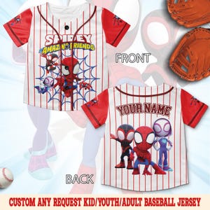 Personalized Disney Spidey and His Amazing Friends Baseball Jersey, Superhero Spidey Birthday, Spiderman Birthday Family Tee OHSG01