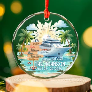 Personalized Cruise Christmas Ornament/Cruise Ship Ornament/Vacation Keepsake/Cruise Lover Gift/Cruise Christmas Gift, Family Cruise OHXN03