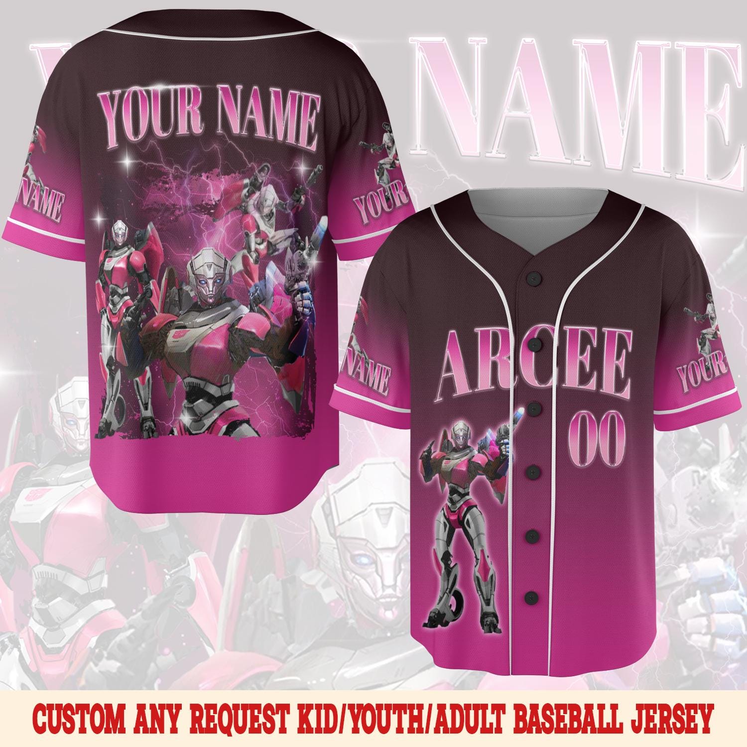Discover Transformers Arcee Baseball Jersey, Vintage Arcee Baseball Jersey