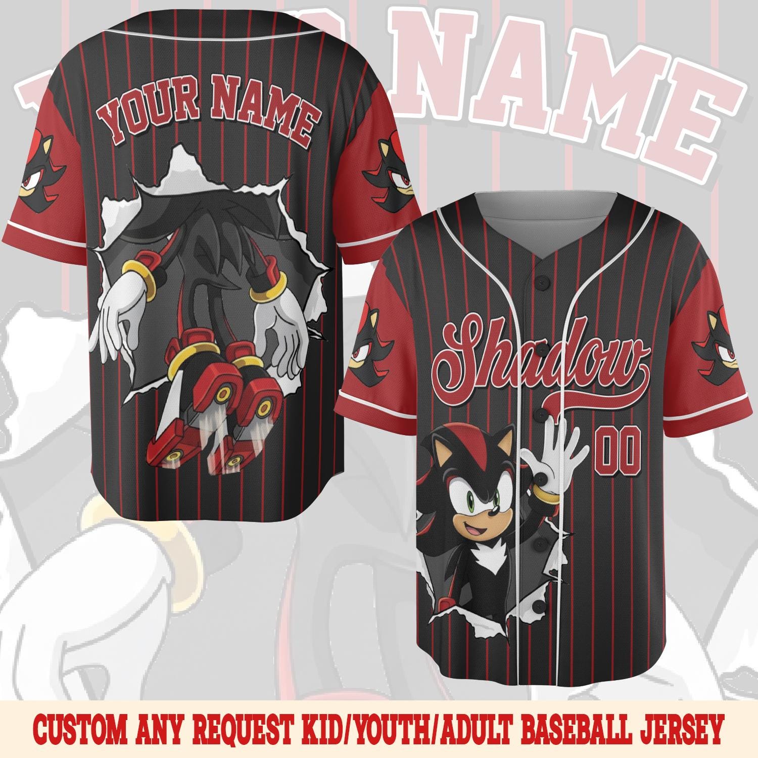 Discover Custom Sonic Halloween Baseball Jersey, Sonic the Hedgehog Jersey