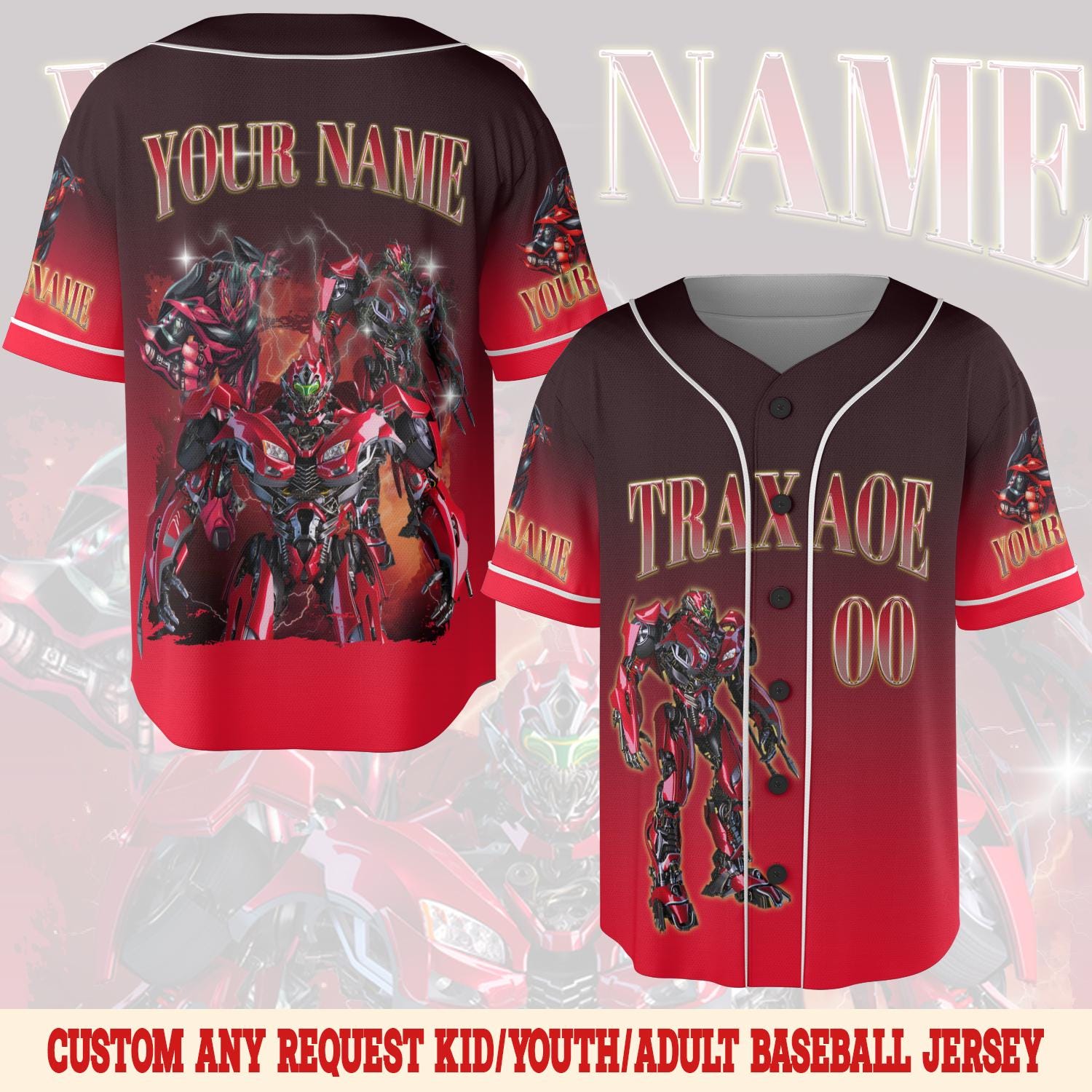 Discover Transformers Trax AOE Baseball Jersey, Vintage Trax AOE Baseball Jersey