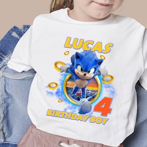 Sonic The Hedgehog Birthday Family Shirt, Custom Name Sonic Shirt, Sonic The Hedgehog Birthday Party Gift SLUS20