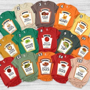 Group Condiments Shirt/Matching Condiment Halloween Costume Shirt/Ketchup And Mustard Shirts/Halloween Costume/Condiments Group OGQV40