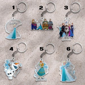 Elsa Frozen Christmas keychain, Princess Elsa & Anna keychain, sisters Christmas keychain, Personalized Christmas Friendship keychain UMAN04