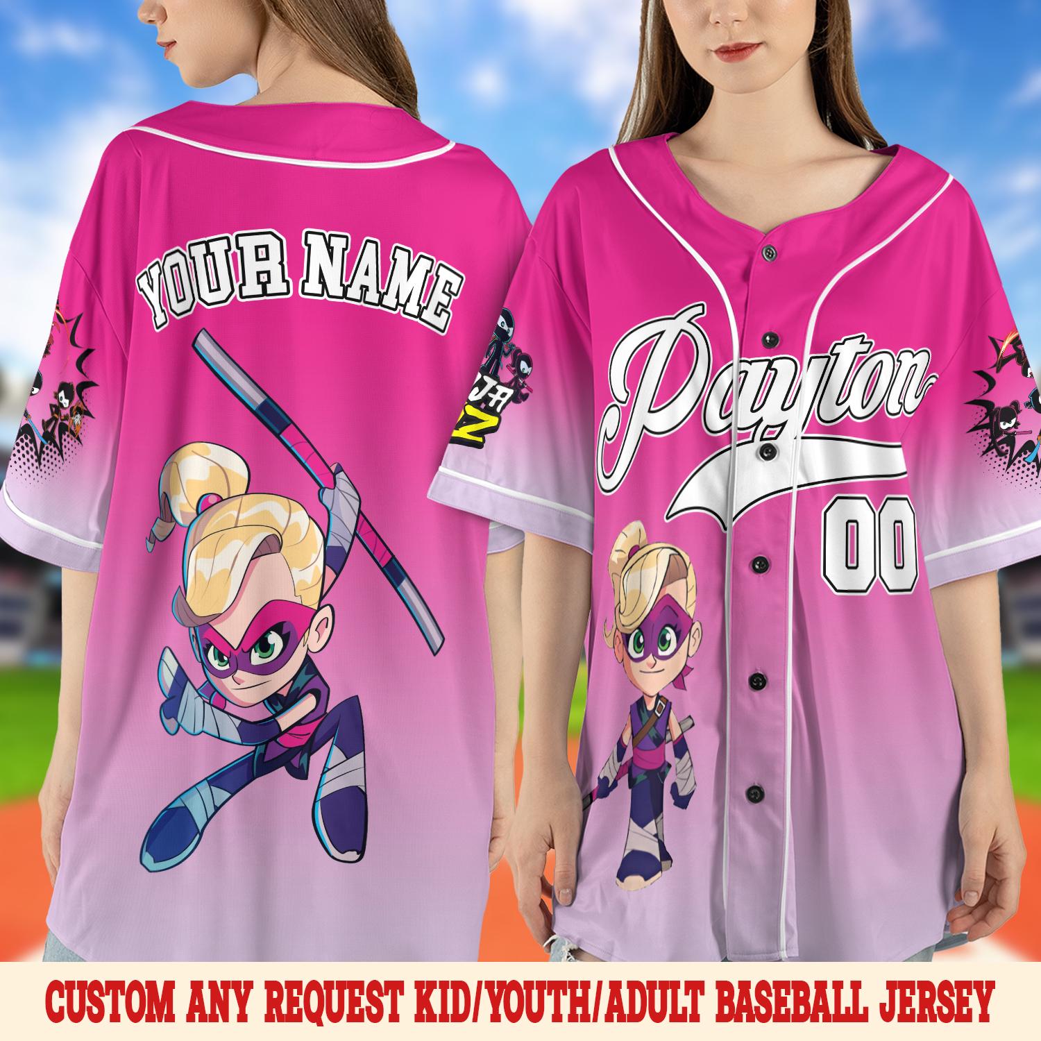 Ninja Kidz Birthday Baseball Jersey/Ninja Family Birthday Baseball Jersey/Personalized Ninja Shirt/Custom Ninja Birthday Shirt OHRW02-02