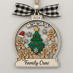 Personalized Cousin Crew Gingerbread Family Christmas Ornament, Custom Family Ornament 2025,Customized Cookie Ornament Gift Christmas AXIC31