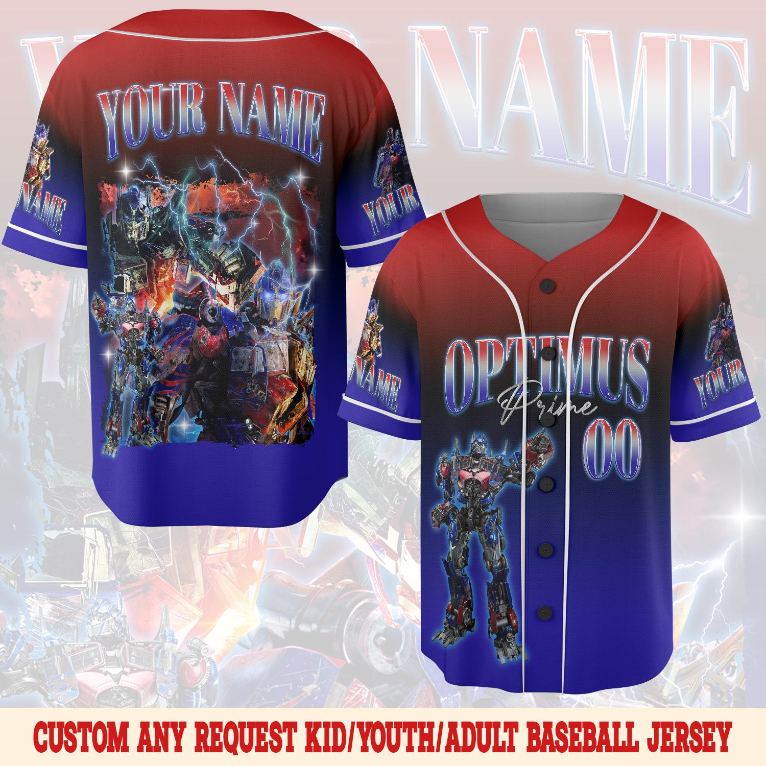 Discover Transformers One Optimus Prime Baseball Jersey, Vintage Optimus Prime Homage Jersey