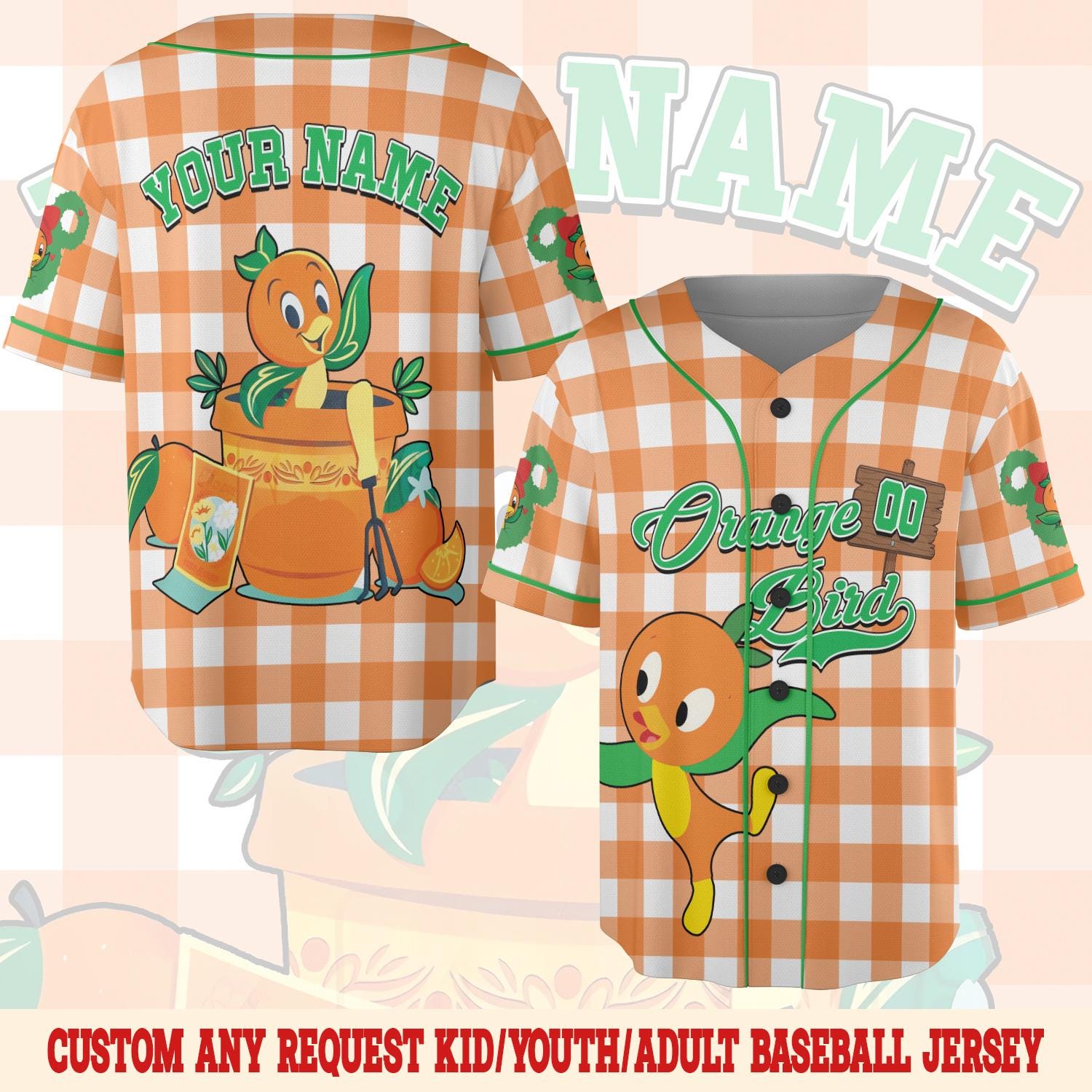 Discover Custom Disney Orange Bird Baseball Jersey, Funny Summer Bird Epcot Park