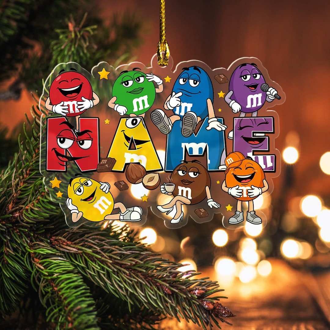 Custom M&M Christmas Hologram Ornament, M and M Candy Ornament Ornament ...