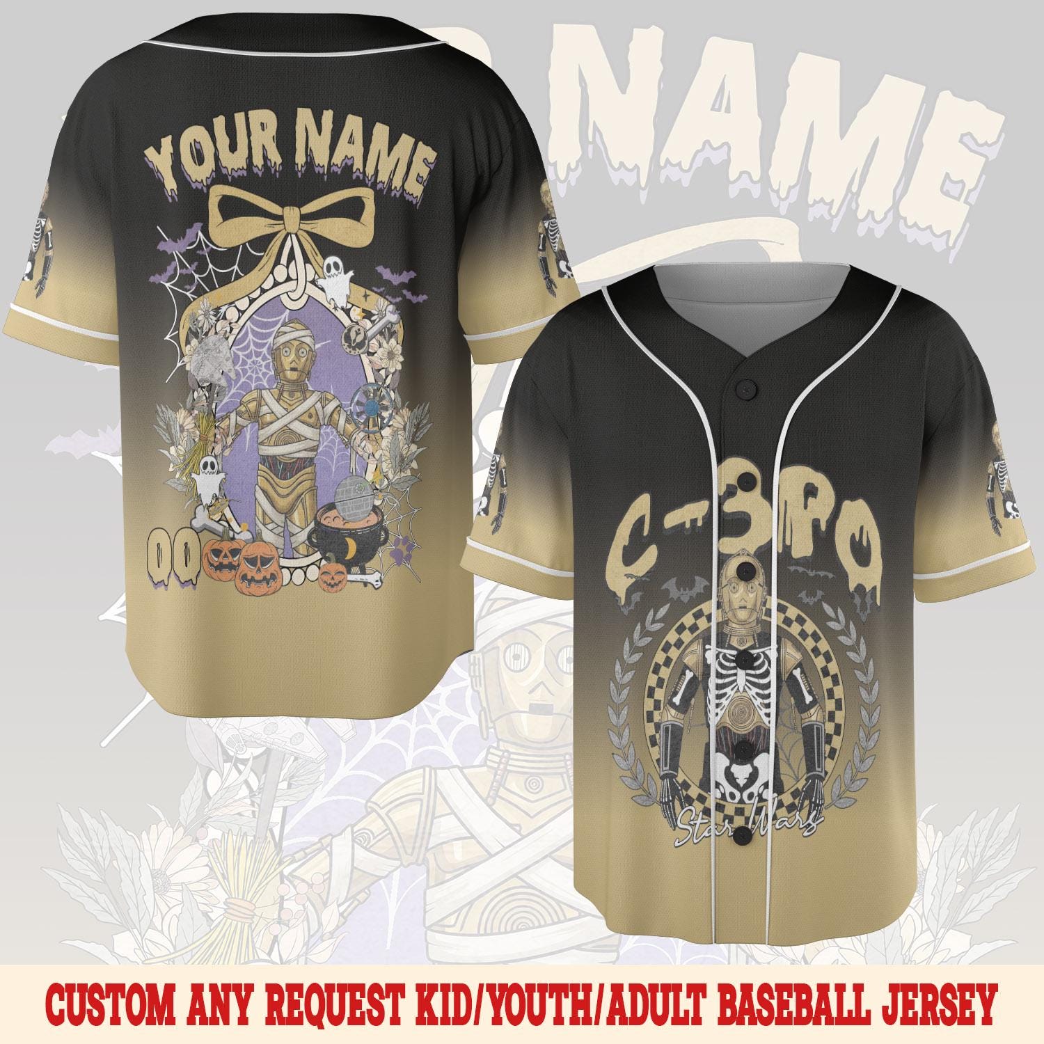 Discover Personalized Disney Star War Characters Halloween Baseball Jersey