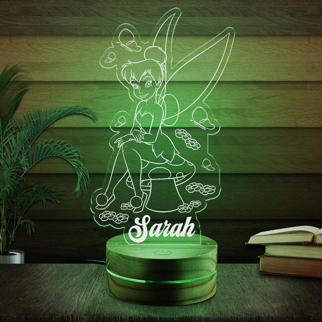 Personalised Tinker Bell Fairy Night Light/disney Princess Gift/custom ...