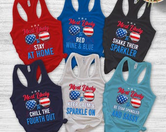 Personalized Most Likely To 4th Of July Matching Shirts/Fourth Of July Group Shirt/Funny Independence Day/America Party Family Gift OGSM22