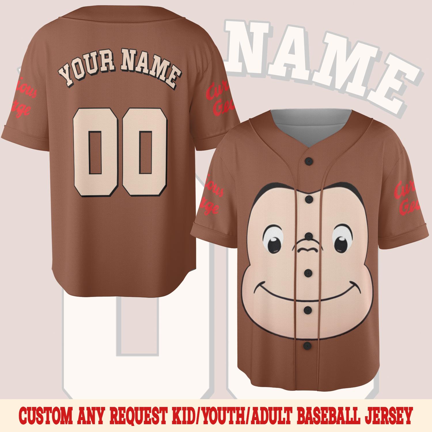 Discover Curious George Costume Baseball Jersey/Curious George Baseball Shirt