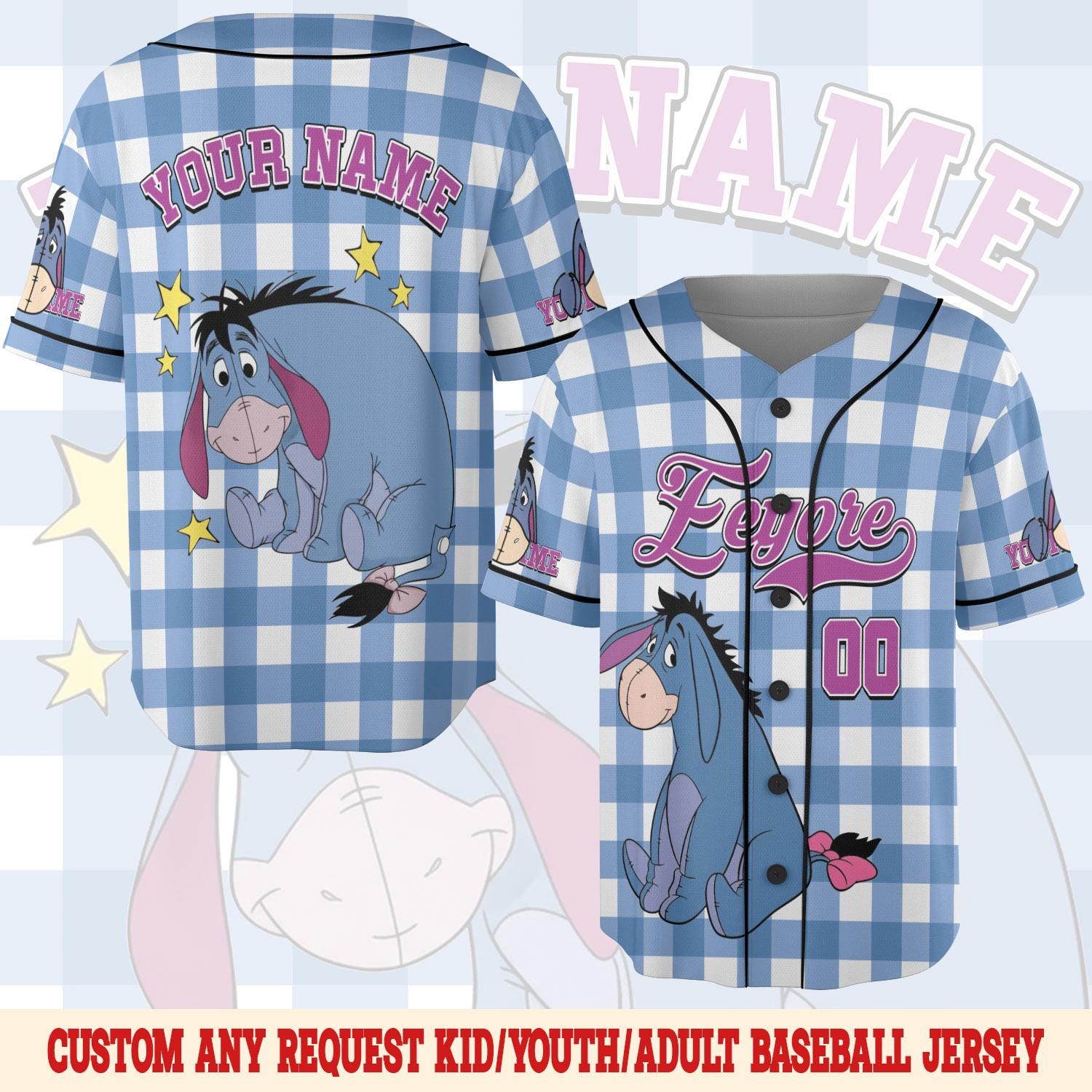 Discover Custom Disney Winnie the Pooh Baseball, Personalized Disney Baseball Jersey