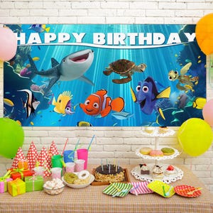 Custom Finding Nemo Birthday Backdrop, Finding Nemo Birthday Party, Finding Nemo Party Decor, Finding Nemo Decorations UM1H08