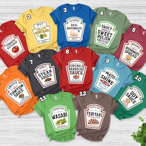 Group Condiments Shirt/Matching Condiment Halloween Costume Shirt/Ketchup And Mustard Shirts/Halloween Costume/Condiments Group OHVT04
