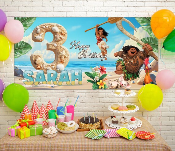 Moana Geburtstag Banner & Deko-Set – Perfekt Für Tropische Luau-Partys Im Sommer