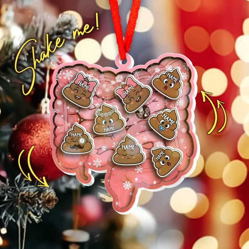 Personalized Intestines Xmas Shaker Ornament, GI Doctor Gift ...