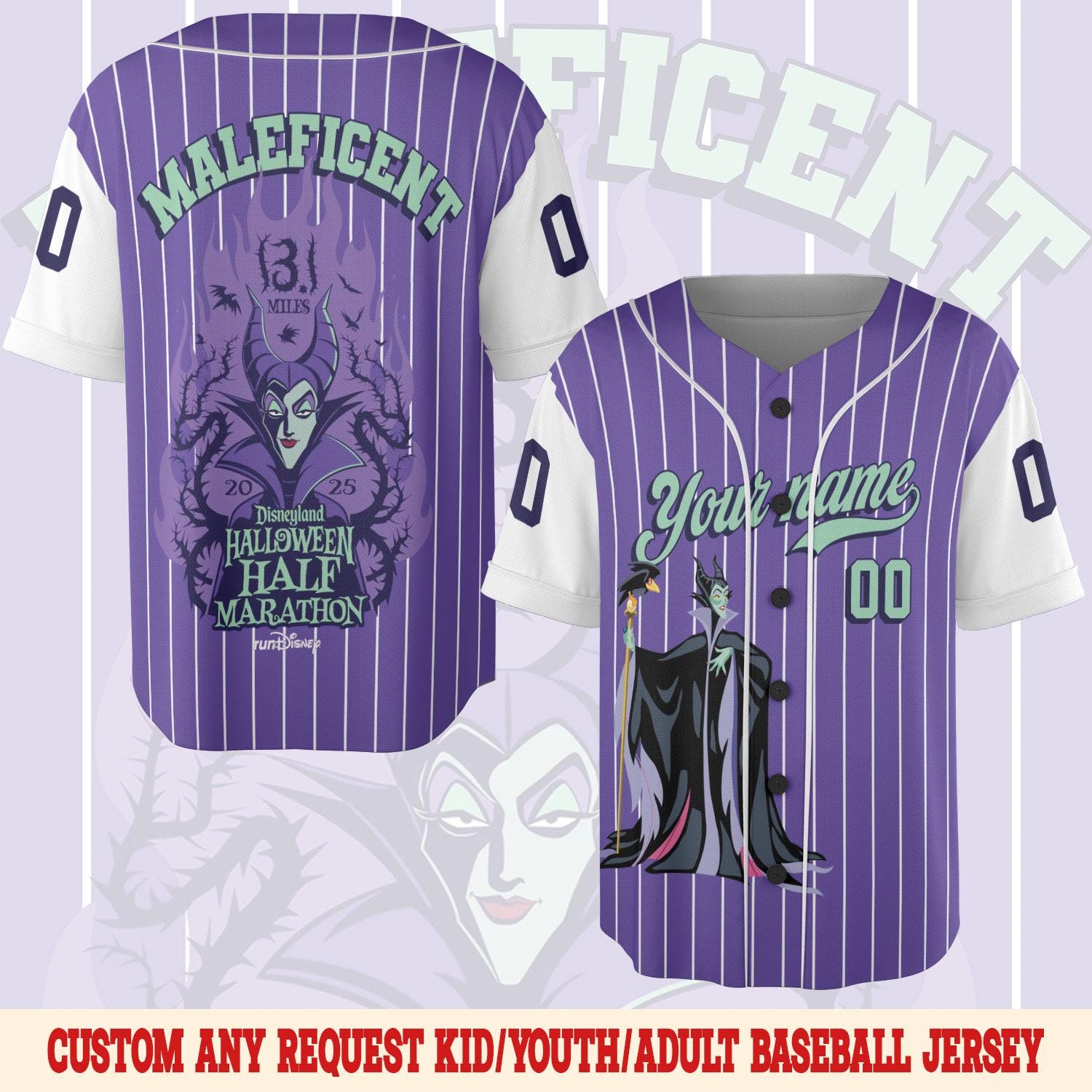 Discover RunDisney Half Marathon Weekend Baseball Jersey, Run Villains Ursula Cruella Maleficent