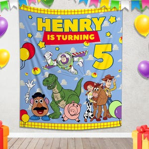 Toy Story Backdrop Banner, Birthday Party Supplies, Woody, Buzz, Disney Animation, Buzzlightyear, Background, Photo Booth UNWH24