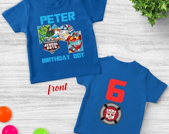 Transformer Birthday Rescue Bots Custom Shirt, Family Set Transformer Name And Age Shirt, Transformer Theme Shirt Rescue Bots Gift SKTS08