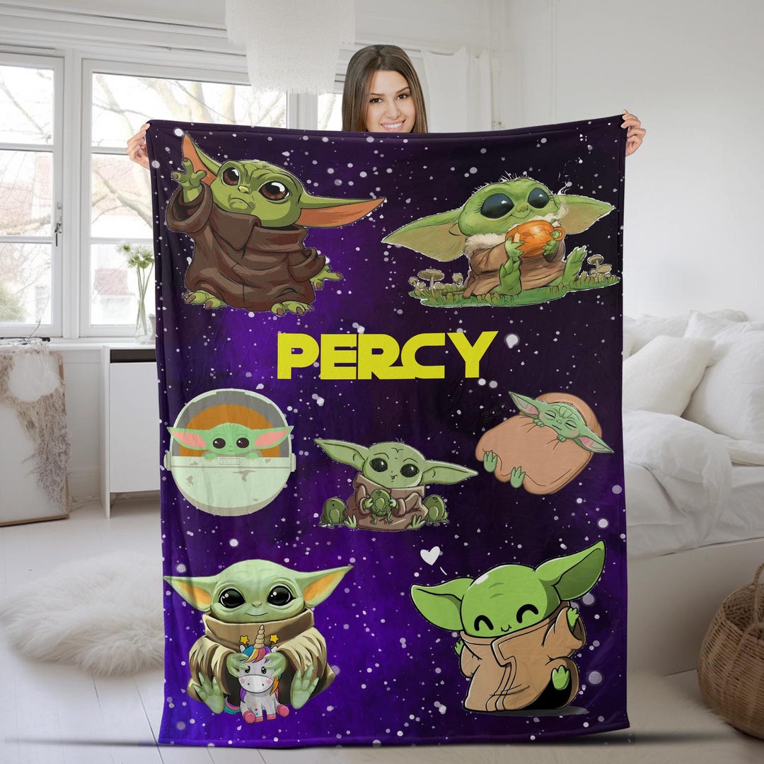 Personalized Baby Yoda Grogu Blanket/baby Yoda Starwars Fleece Blanket ...