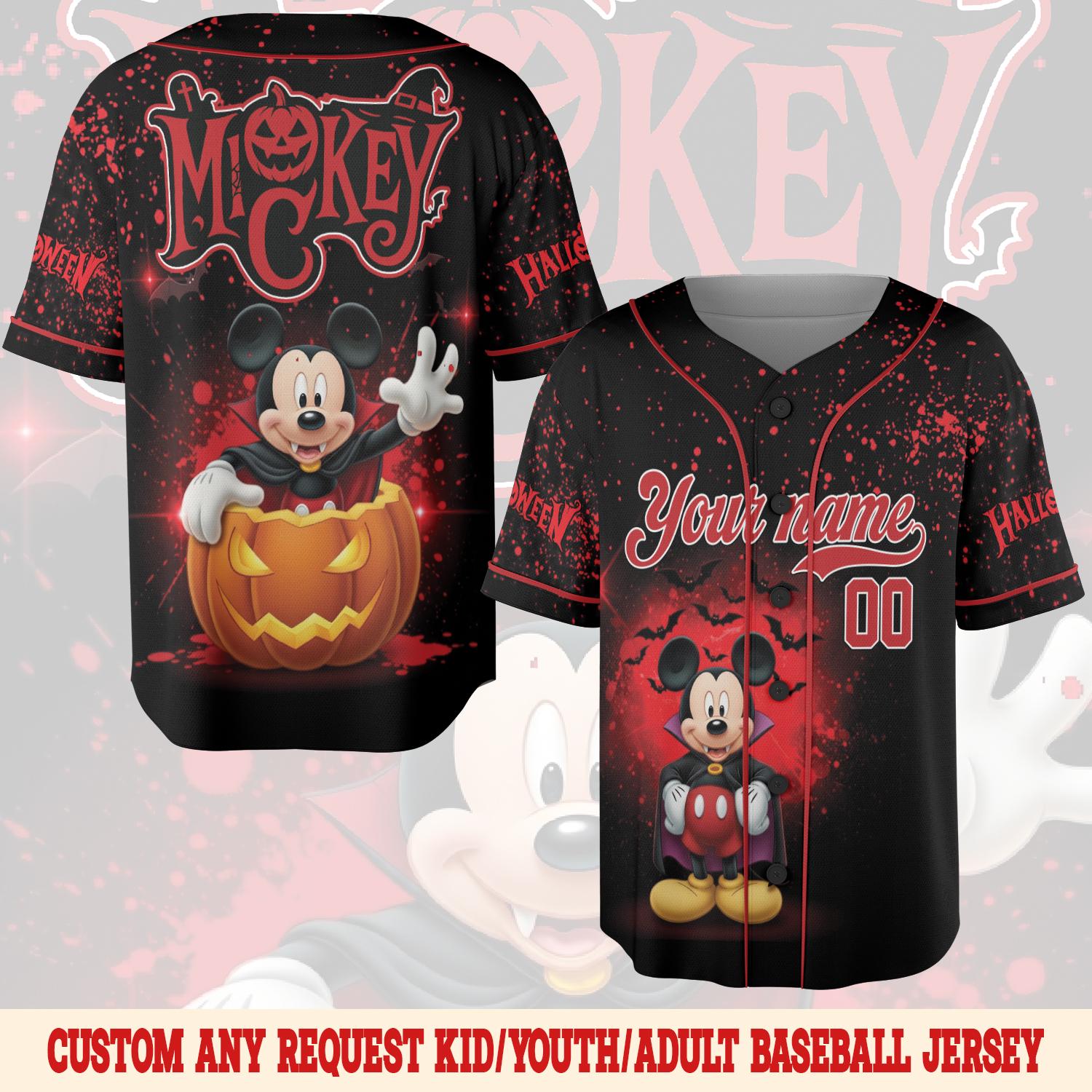 Discover Personalized Disney Mickey & Friends Halloween Baseball Jersey