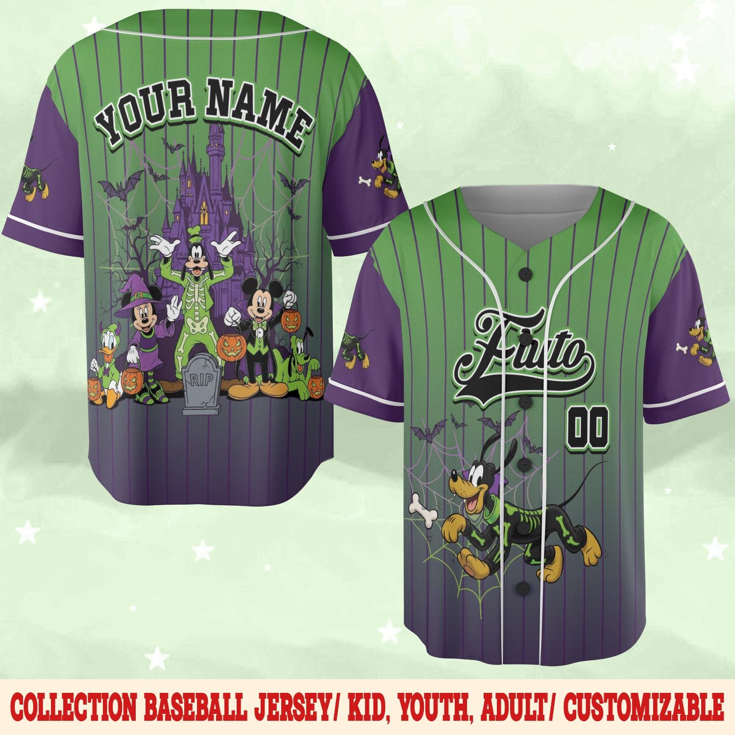 Discover Personalized Disney Mickey And Friends Oogie Boogie Halloween Baseball Jersey