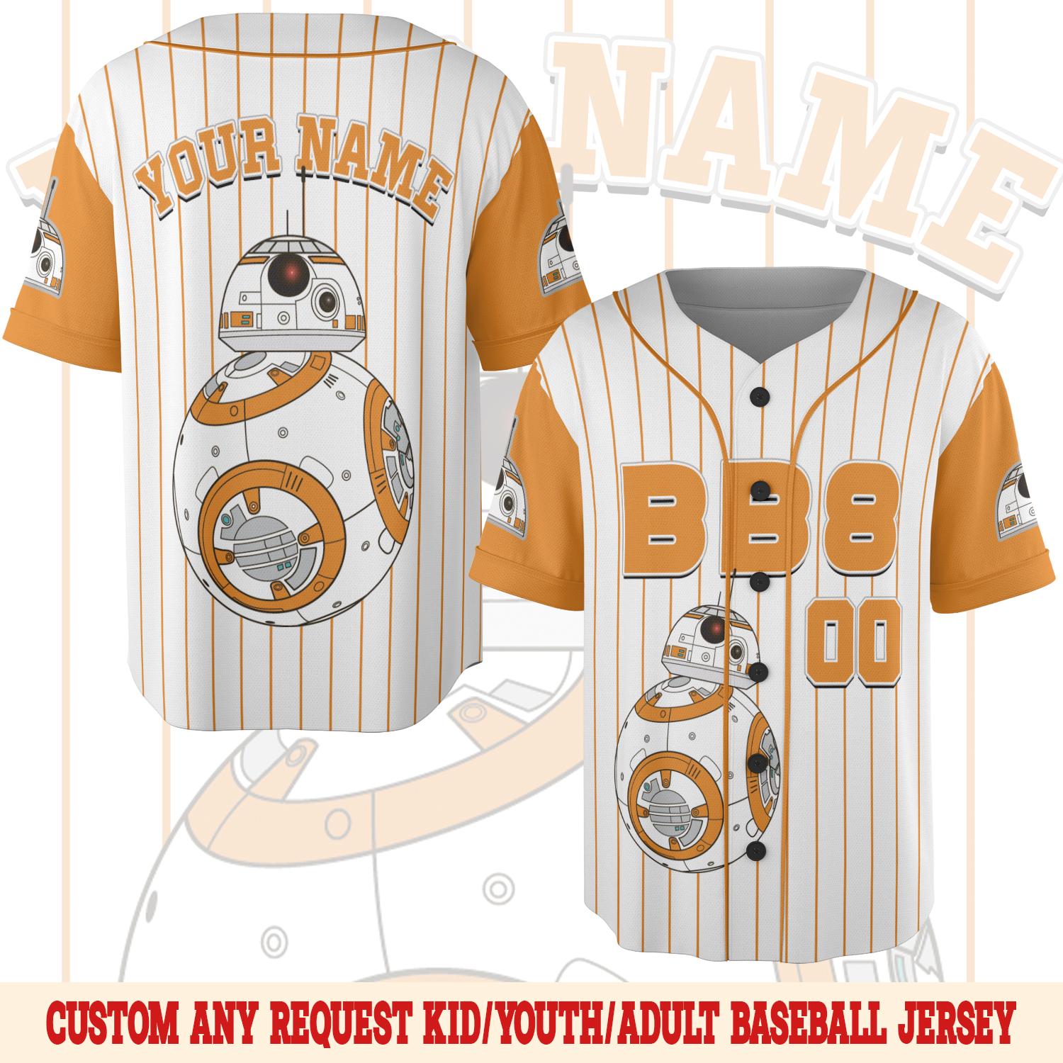 Discover Star Wars R2D2 and BB8 Baseball Jersey  Droid Galaxy Shirt