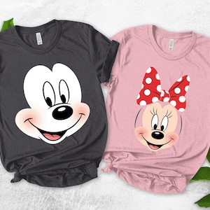 Custom Minnie Mouse and Mickey Mouse Big Face Shirts, Mickey and Friends T-shirt, Couple Matching Shirts, Disney Couple Tees AXGZ11