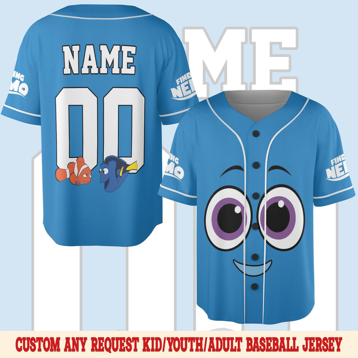 Discover Finding Nemo Baseball Jersey, Personalized Number Name Jersey