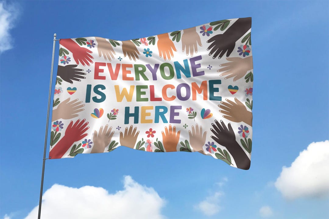 Everyone is Welcome Here Flag, Support Idaho Teacher Garden Flag ...