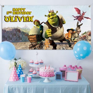 Shrek Custom Birthday Banner,Shrek Personalized Birthday Backdrop,Shrek Personalized Banner,Shrek Party Banner,Shrek Backdrop E1MR13
