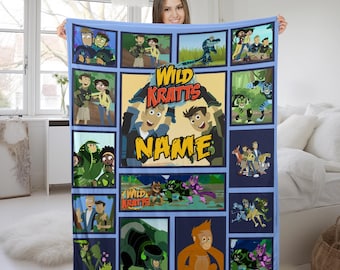 Personalized Wild Kratts Blanket, Wild Kratts Blanket, Wild Kratts Cartoon Blanket, Christmas Gift, Wild Kratts Birthday Gifts SKXH02