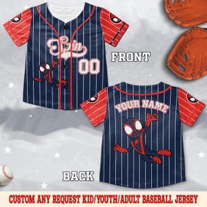Personalized Spin Spidey and His Amazing Friends Baseball Jersey/Miles Morales Spidey Birthday/Spin Miles Morales Birthday Shirt OHRX03-3