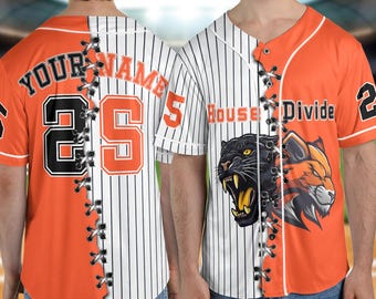 Custom House Divided Baseball Jersey/Custom Any Sport Team College Baseball Jersey/Custom House Divided Football/Split Heart Team OHSZ01