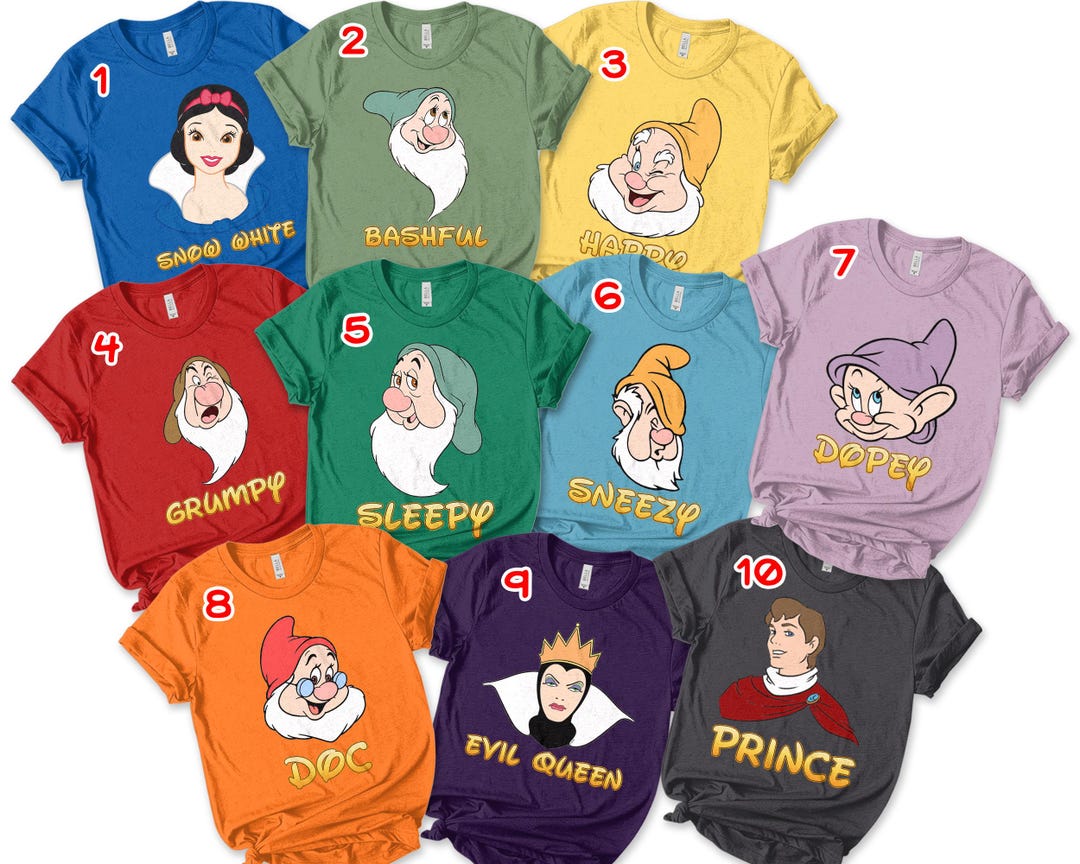 Snow White and the Seven Dwarfs Shirts, Disney Group Matching Shirts ...